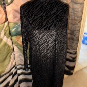 Lane Bryant Black Sheath Midi Dress with Mock Neck